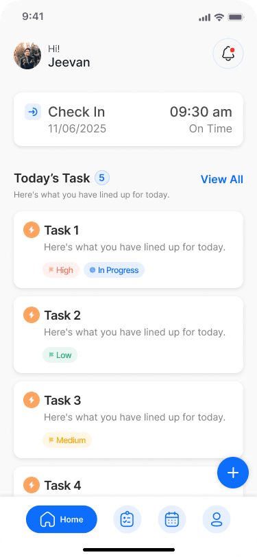 Attendance screen mobile